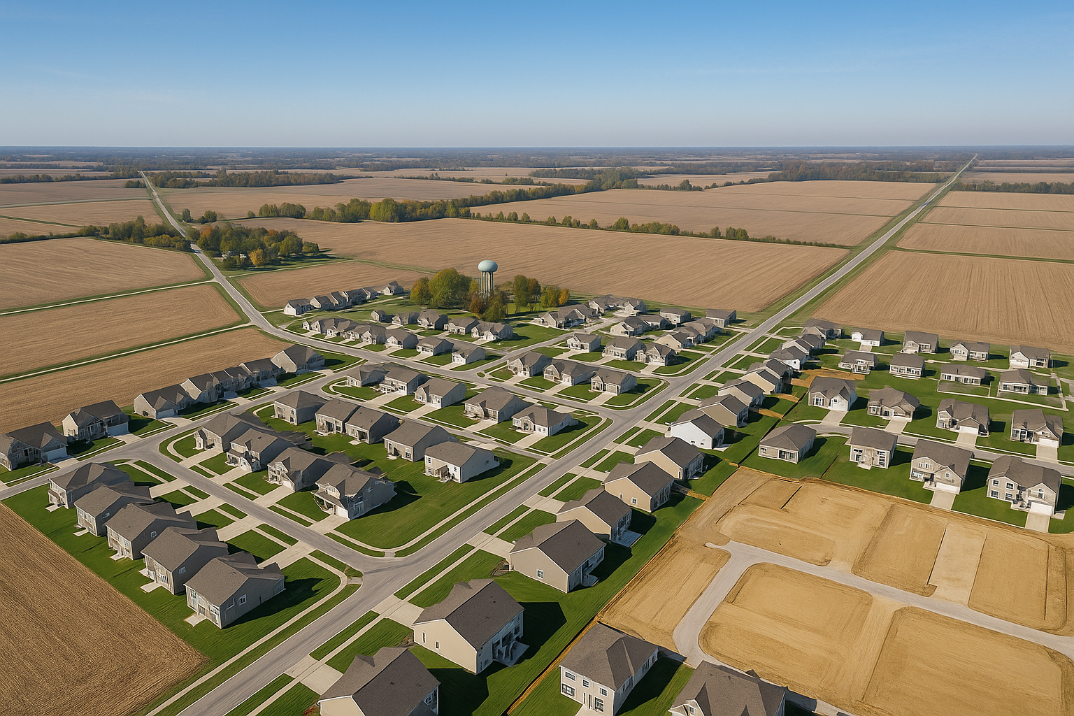 Aerial view of McCordsville, Indiana
