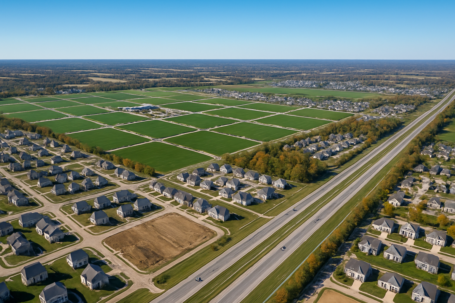 Aerial view of Westfield, Indiana